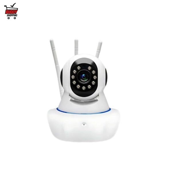 Câmera IP Wi-Fi 360° Robô 3 Antenas Visão Noturna Full HD Microfone Áudio