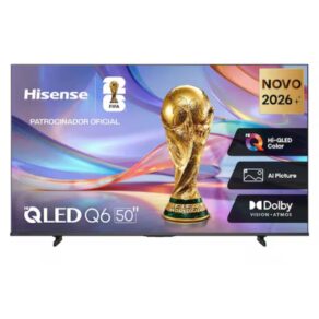 Smart TV 50" Hisense 50Q6QVV 4K QLED com Dolby Vision Alexa e VIDAA Bivolt Preta