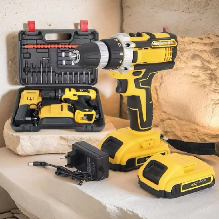 Parafusadeira Furadeira 21V 2 Baterias Com Maleta e Acessórios Completo