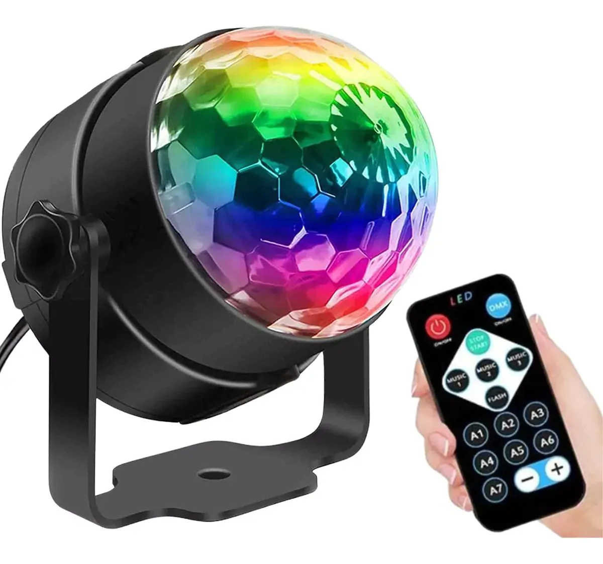 Globo Luz Led Rgb Giratorio Festa Balada Dj Controle Remoto